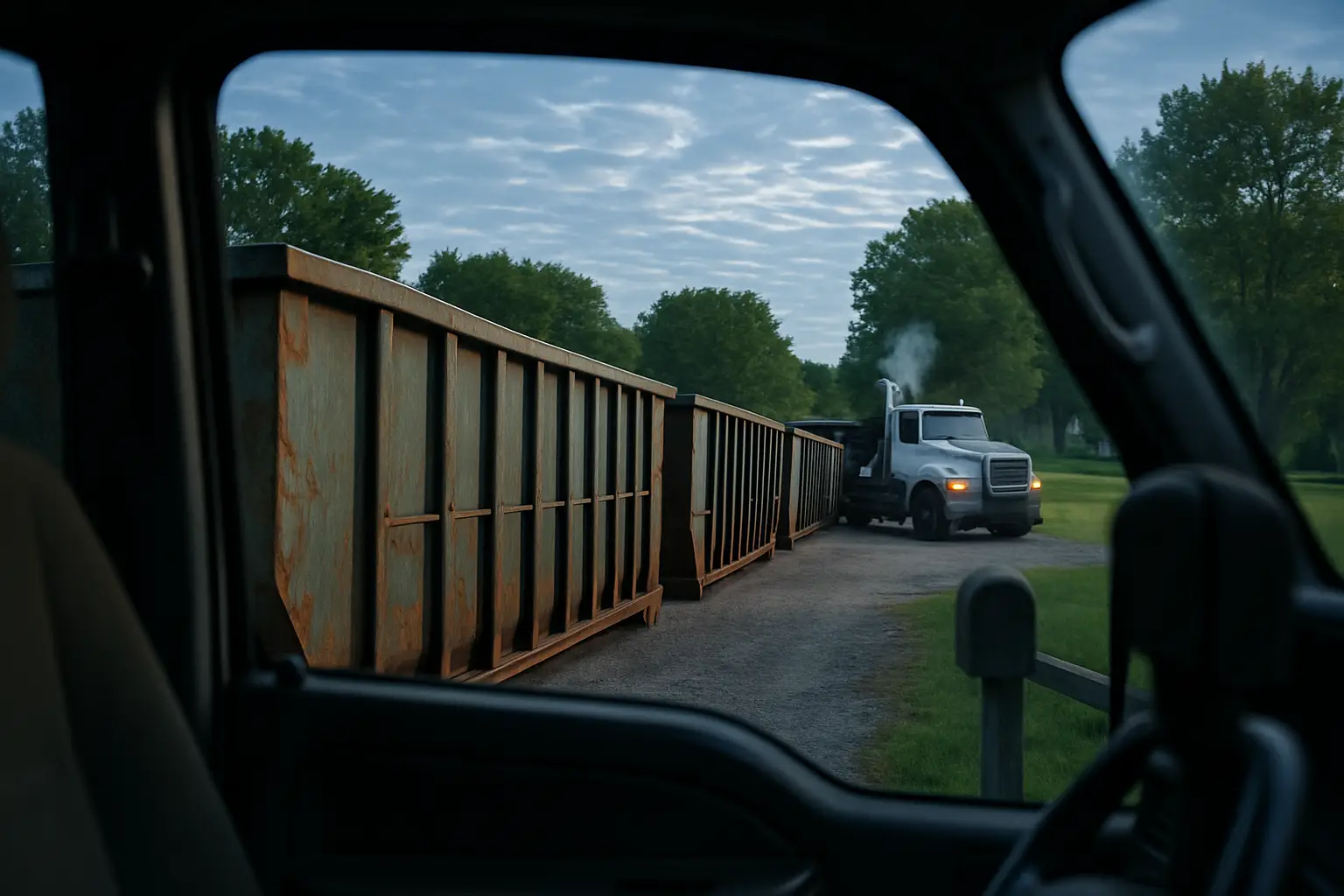 Rory Dumpster Rental crew and equipment, Hastings, MI